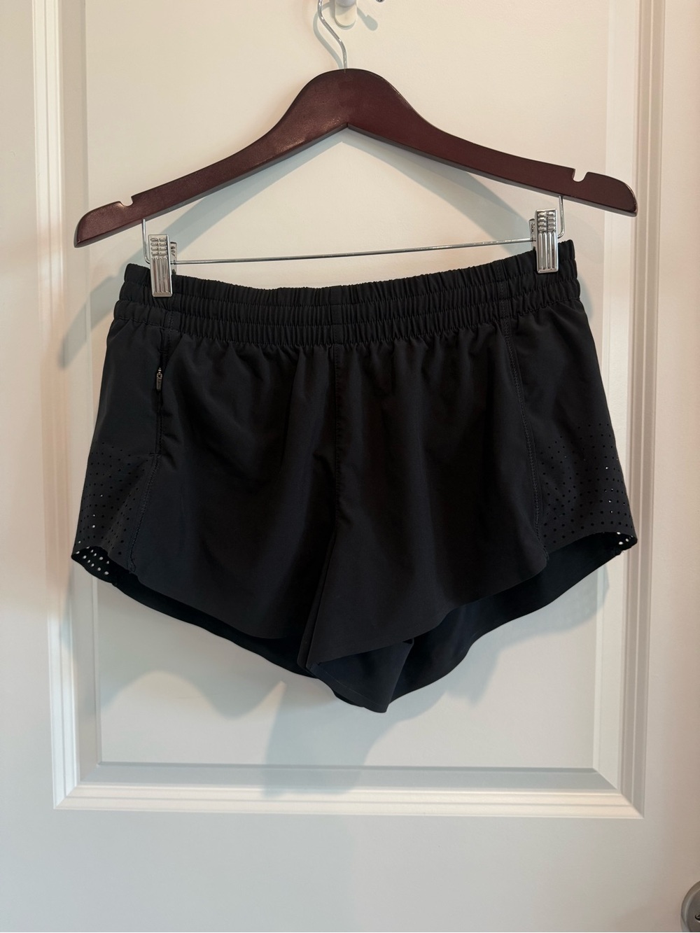 Athleta Black Women's Athletic Shorts with Perforated Sides